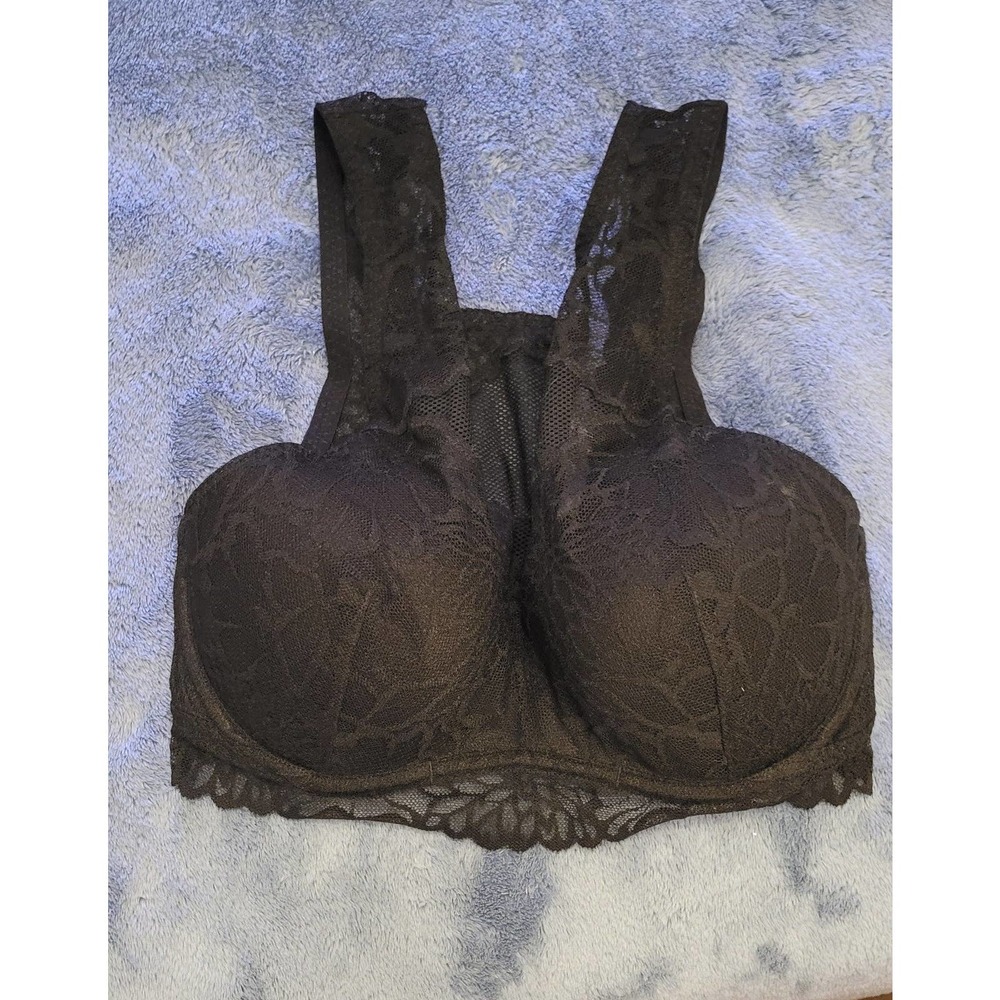 Victoria's Secret Pink Black Lace Bralette Sz. Small DD - Picture 1 of 6